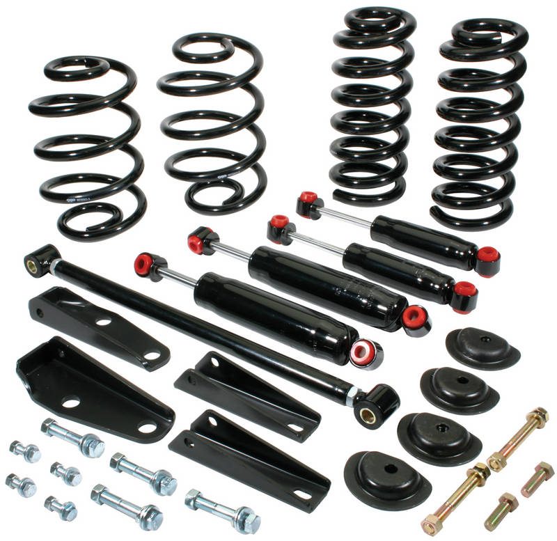63-72 CHEVY GMC C10 TRUCK REAR SHOCK AND COIL SPRING KIT 5" DROP w/ RETAINERS