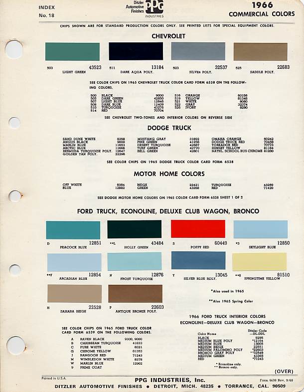 1966 Chevy Paint Colors Codes The Stovebolt Forums