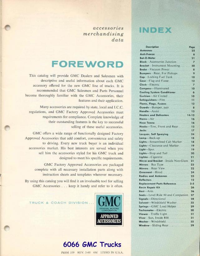 numero - Description et spécifications Chevrolet GMC 1960-1966 Attachment