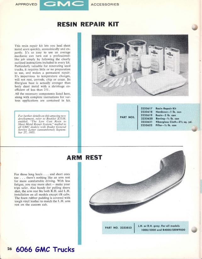 numero - Description et spécifications Chevrolet GMC 1960-1966 Attachment